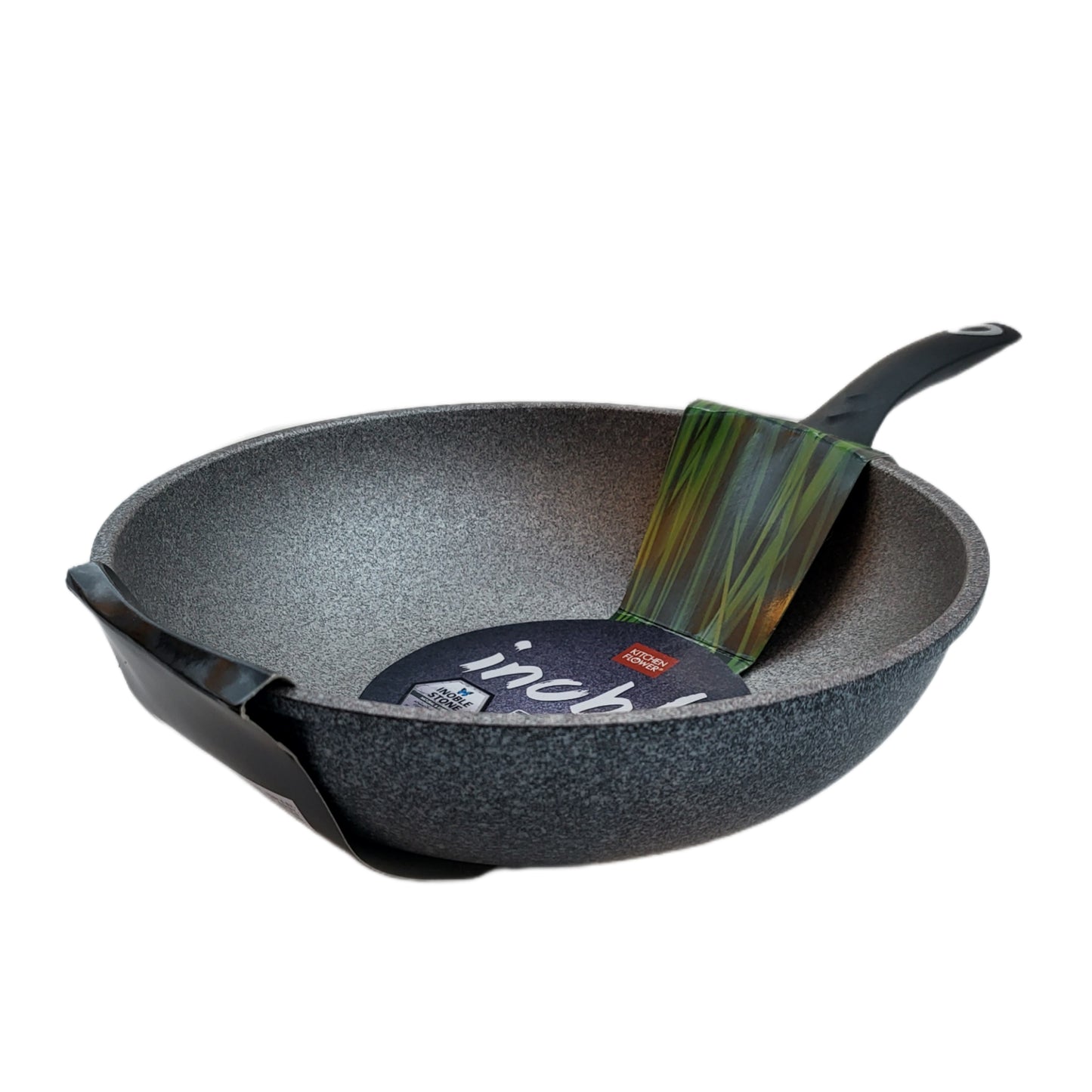 Kitchen Flower "inoble" Stone Coated 28cm Wok Pan - Made in Korea