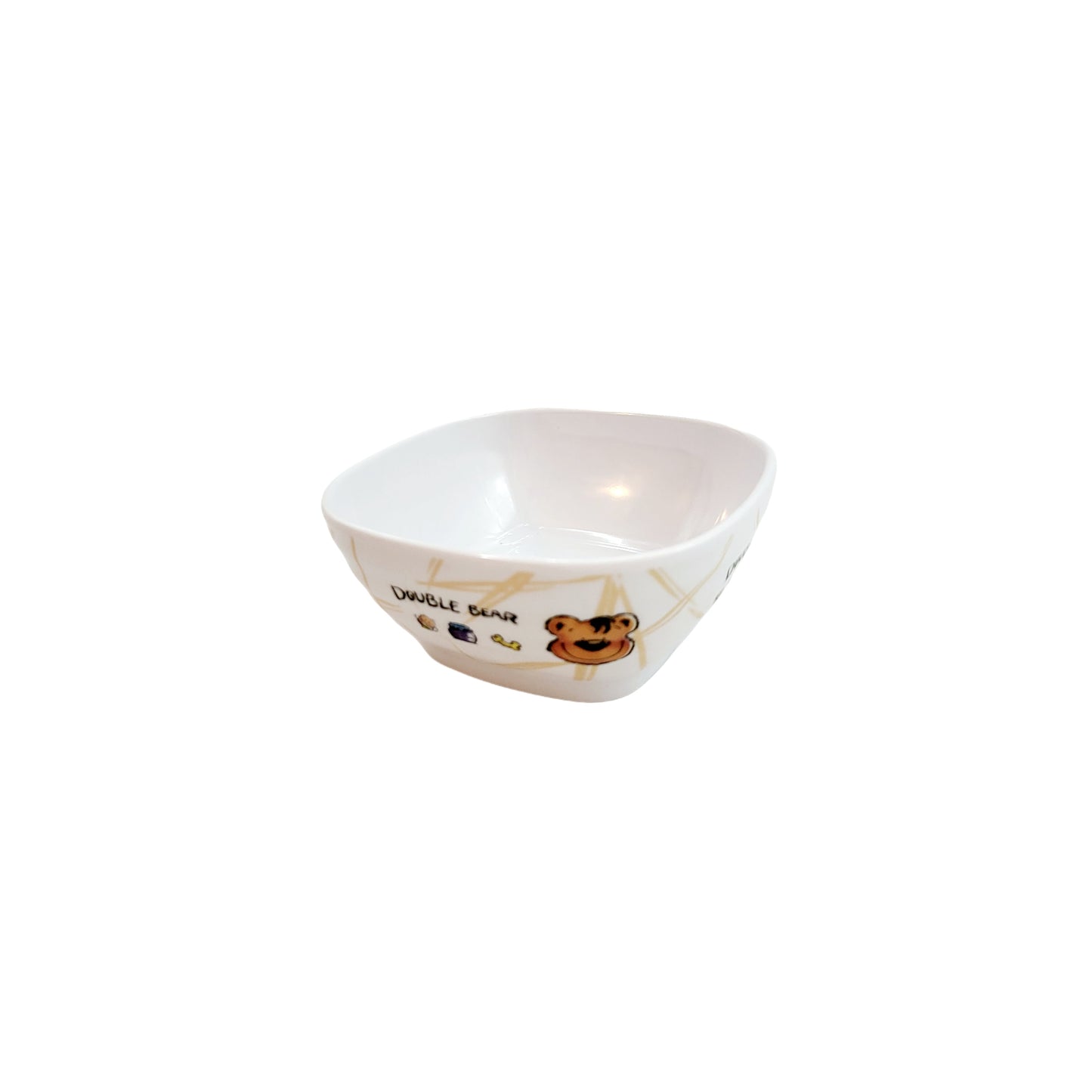 "Double Bear" Kids Square Bowl (Melamine)