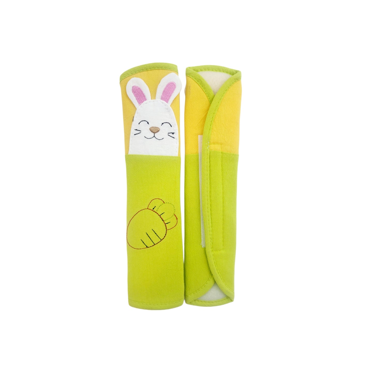 Refrigerator Handle/Seat Belt Covers Small (2 pcs - Cute Bunny Design) - Washable cloth, velcro straps