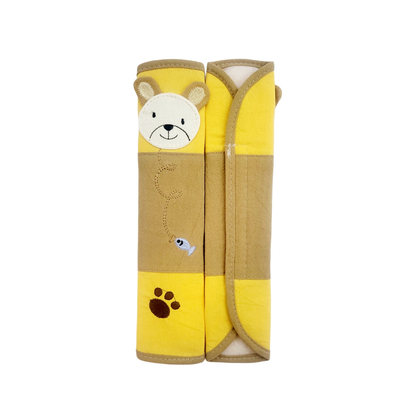 Refrigerator Handle/Seat Belt Covers Small (2 pcs - Cute Bear Design) - Washable cloth, velcro straps