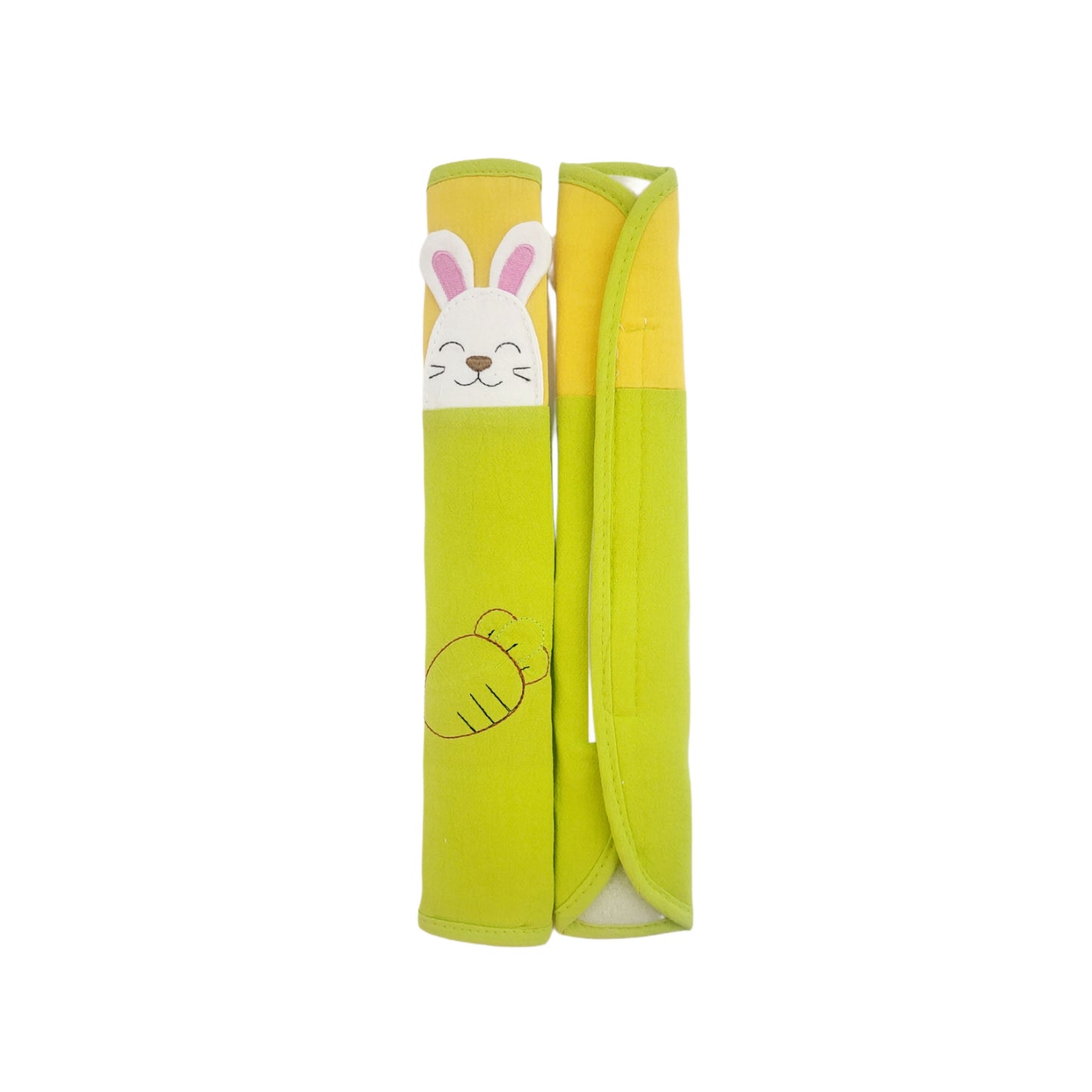 Refrigerator Handle/Seat Belt Covers Large (2 pcs - Cute Bunny Design) - Washable cloth, velcro straps