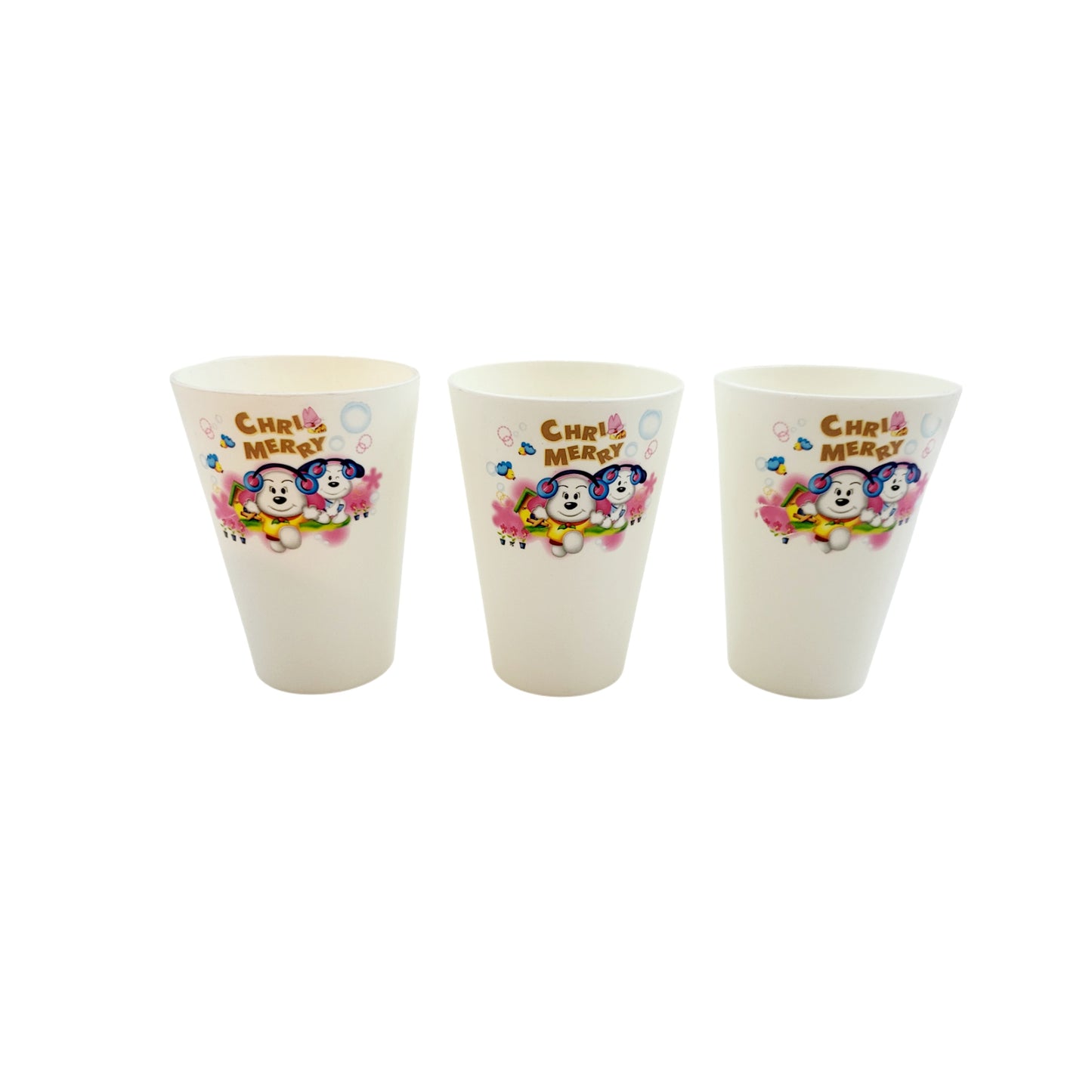 Chri-merry Durable Plastic Cups (Set of 3 pcs) - Made in Korea