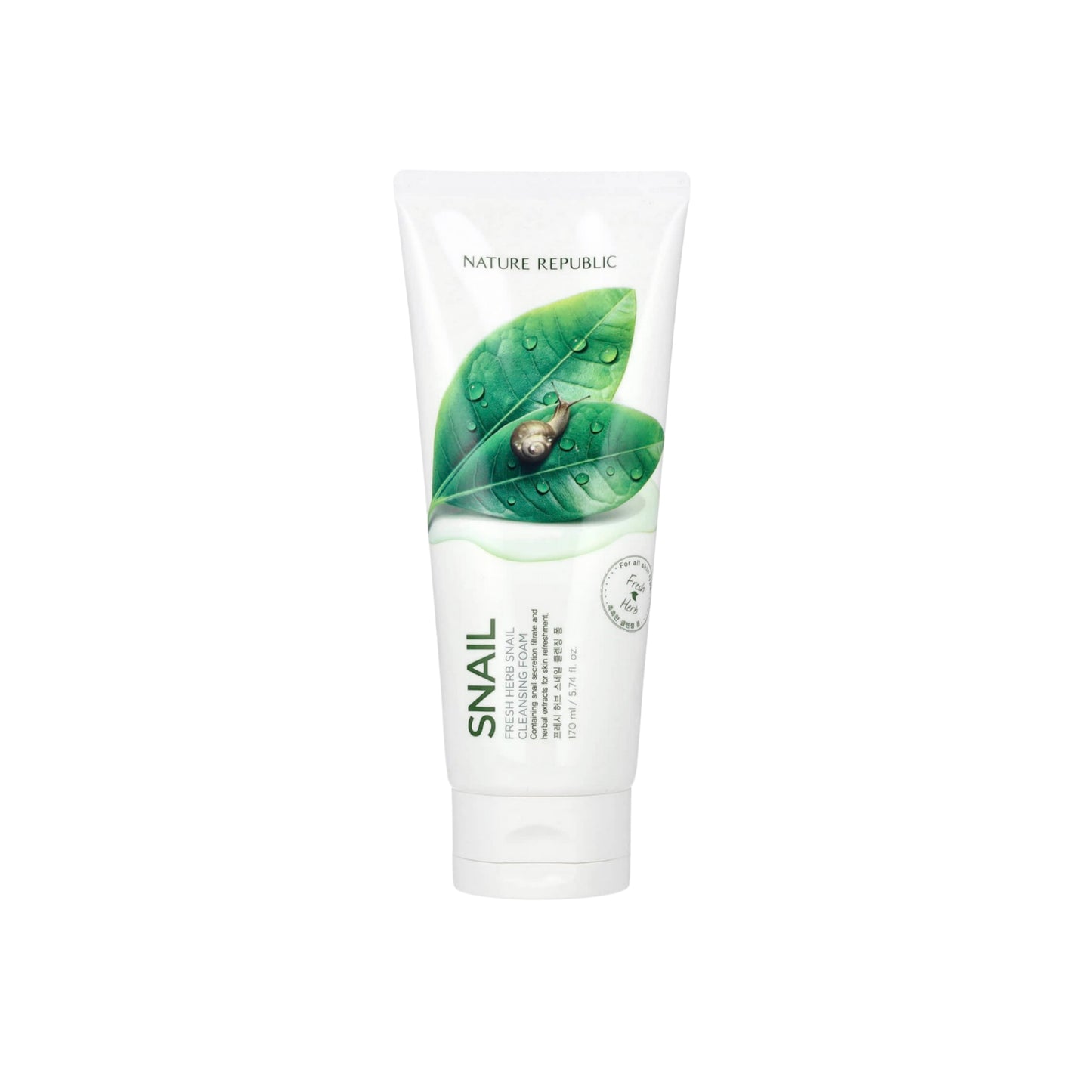 Nature Republic - FOAM CLEANSERS (170 ml / 5.74 fl. oz) - Acerola, Snail, Peach - Made in Korea