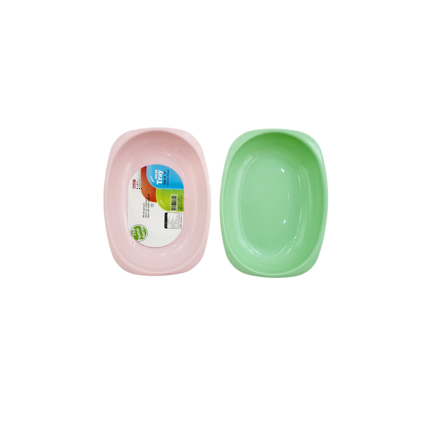 Pastel Party Oval Trays - Set of 2 pcs - Durable plastic - Made in Korea