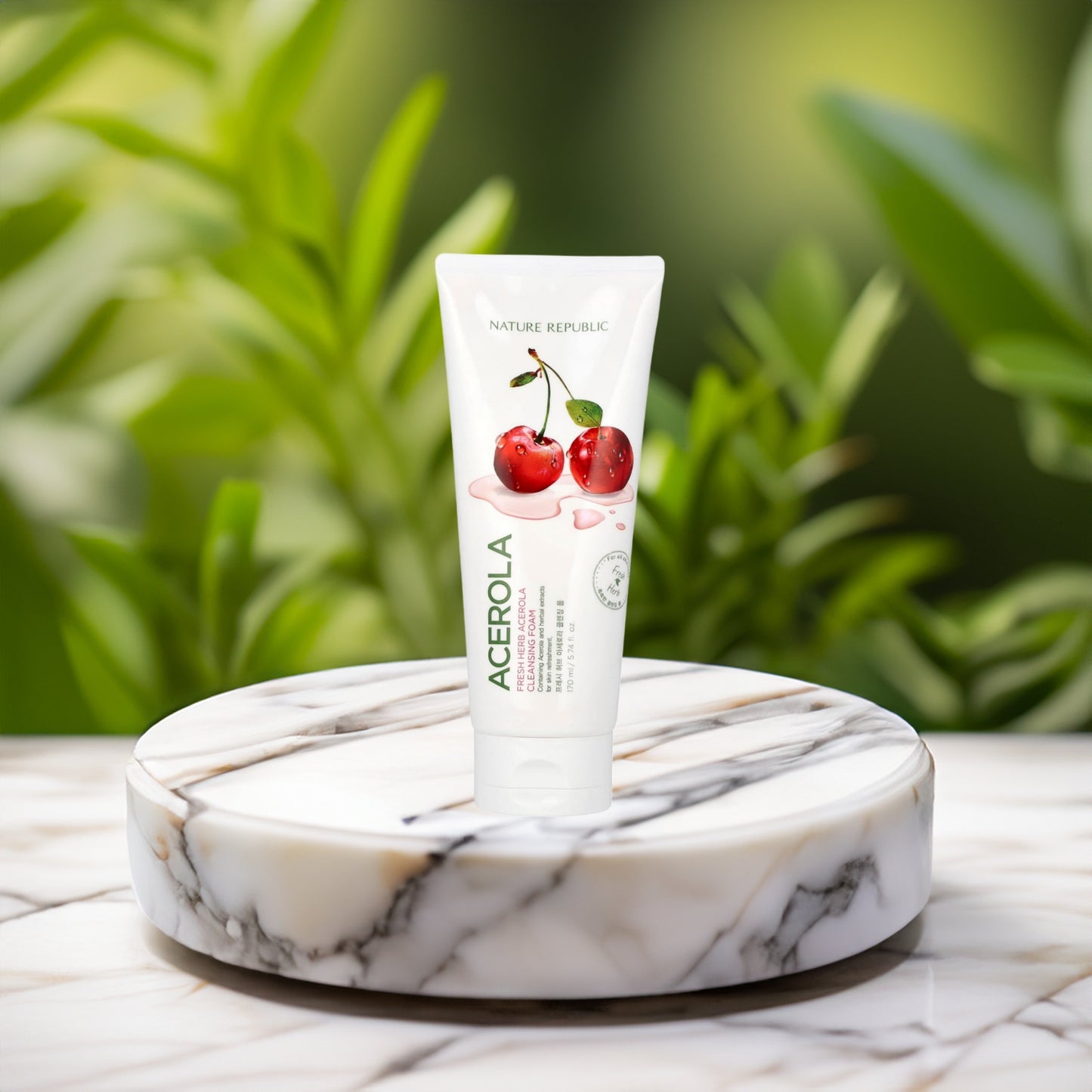 Nature Republic - FOAM CLEANSERS (170 ml / 5.74 fl. oz) - Acerola, Snail, Peach - Made in Korea