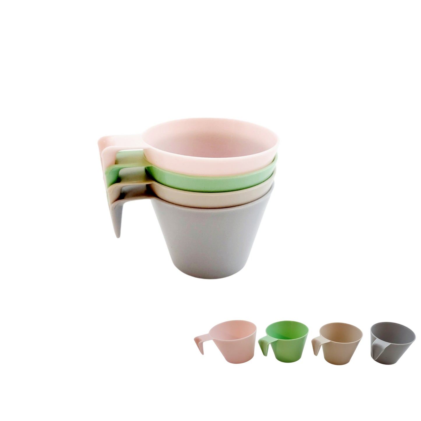 Pastel Party Handy Cups - Set of 4 pcs - Durable plastic - Made in Korea