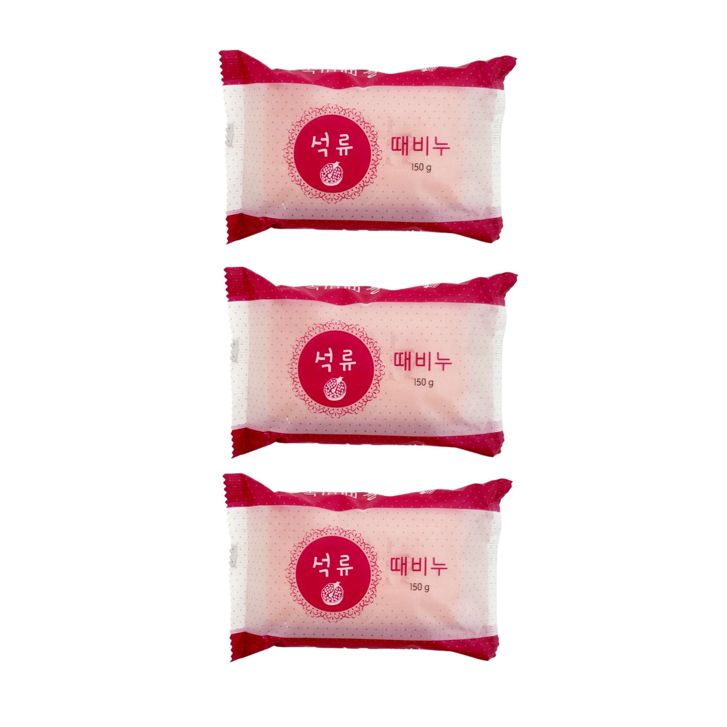 3 x Body/Face Exfoliating "Pomegranate" Bar Soap - Made in Korea