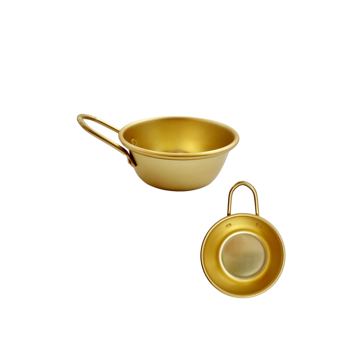 Aluminum Makgeolli Cup with Handle (shiny gold) - made in Korea