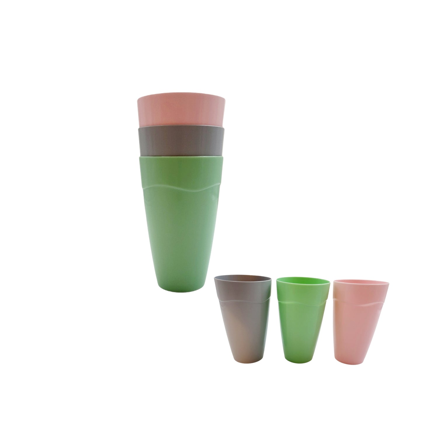 Pastel Party Cups (“XL”) - Set of 3 pcs - Durable plastic - Made in Korea