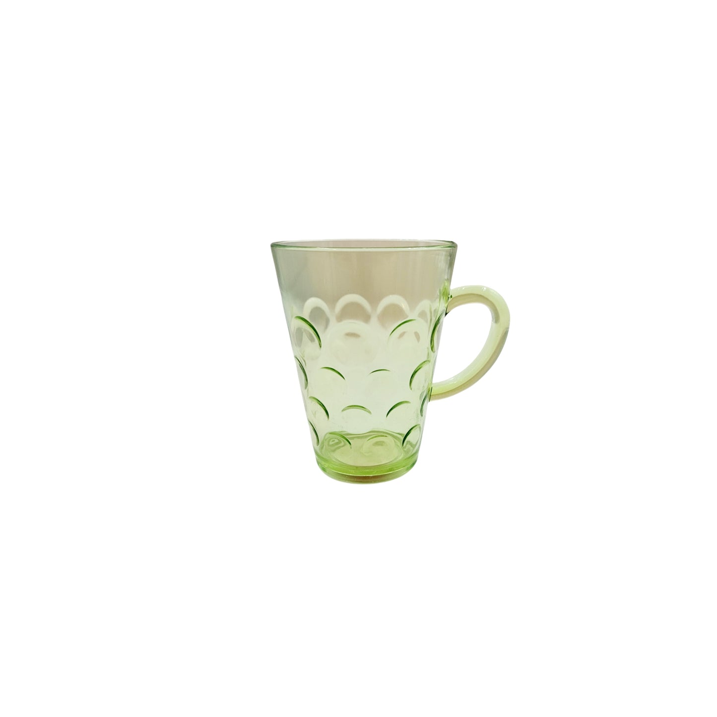 Clear Plastic Water Cup with Handle (green tint) - made in Korea