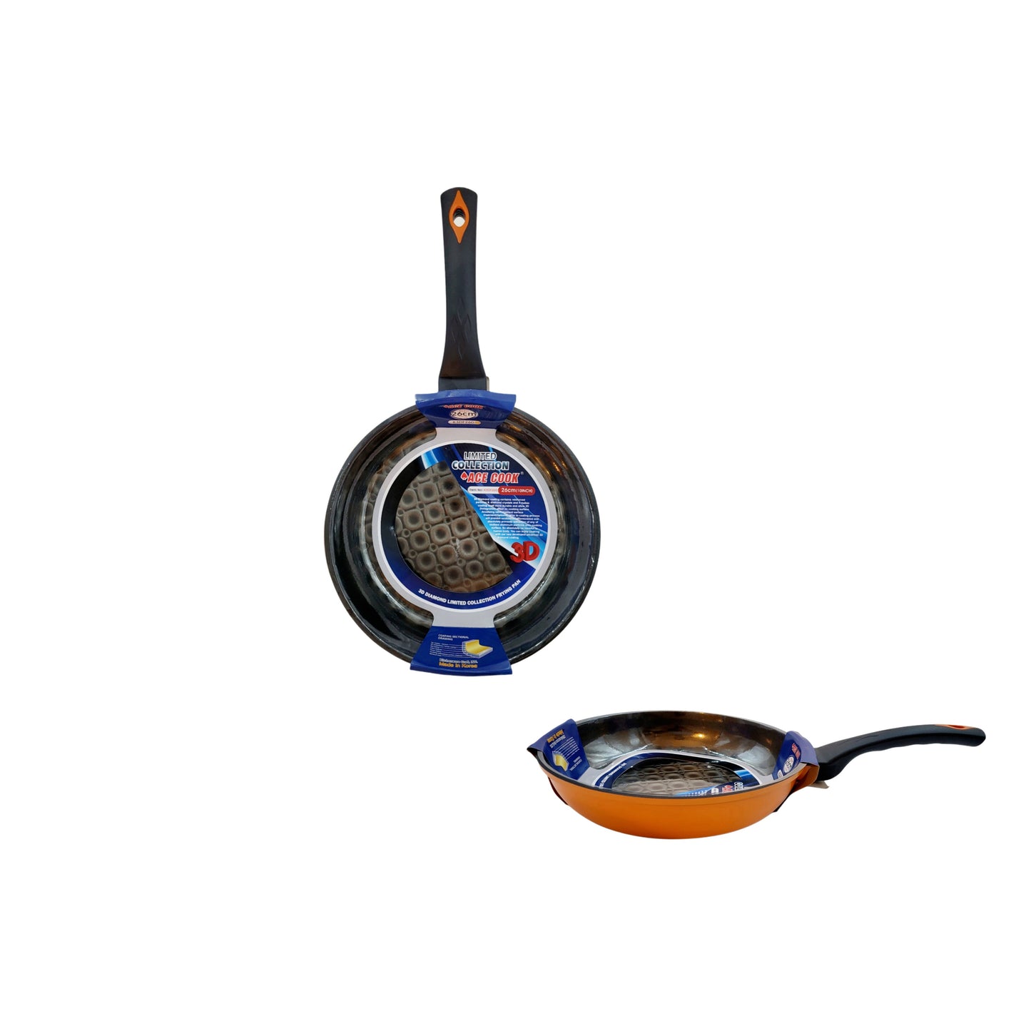 Ace Cook 3D Holographic Diamond Fry Pan 26cm (~10 inches) – Made in Korea