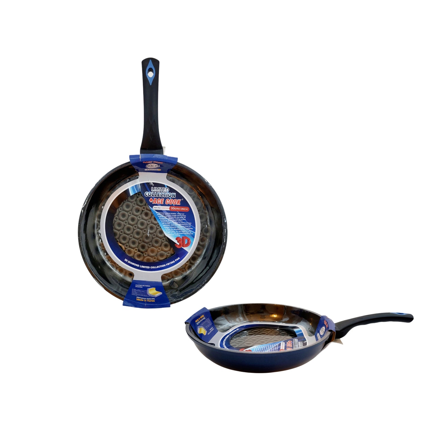 Ace Cook 3D Holographic Diamond Fry Pan 30cm (~12 inches) – Made in Korea