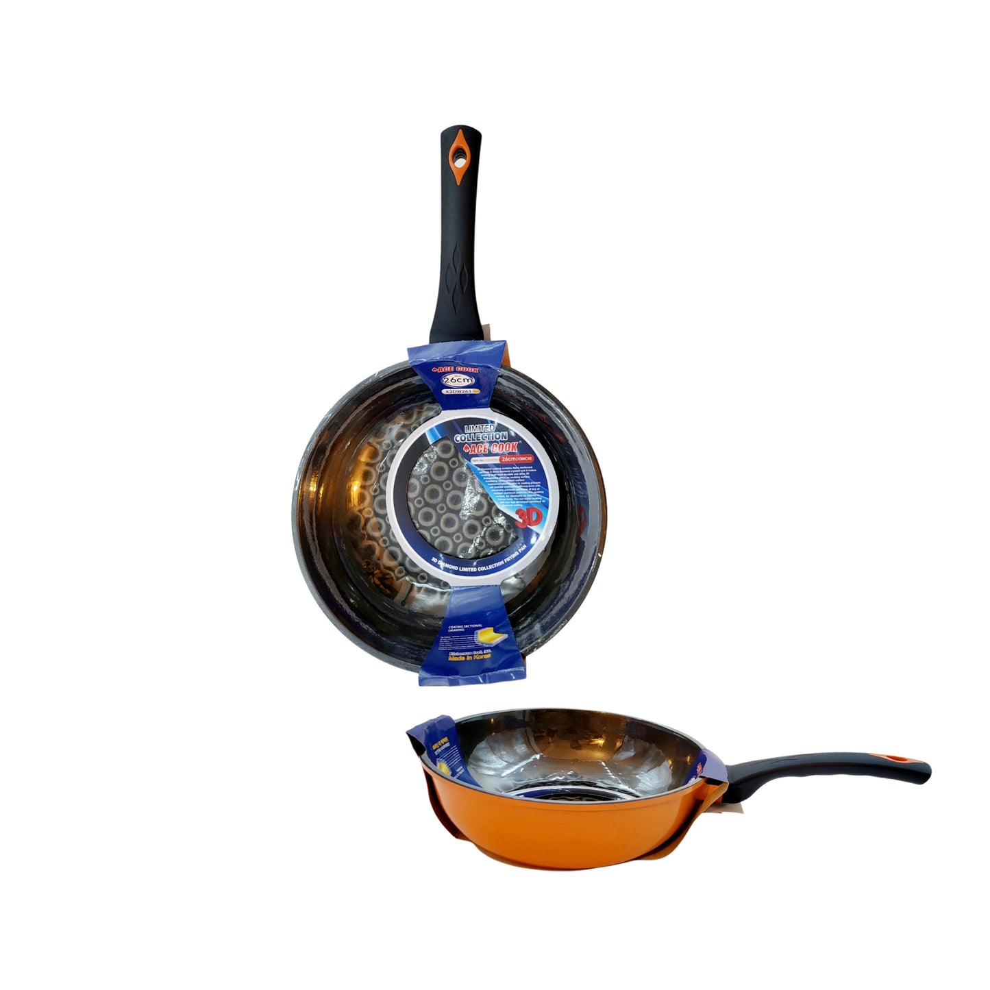 Ace Cook 3D Holographic Diamond Wok Pan 26cm (~10 inches) – Made in Korea