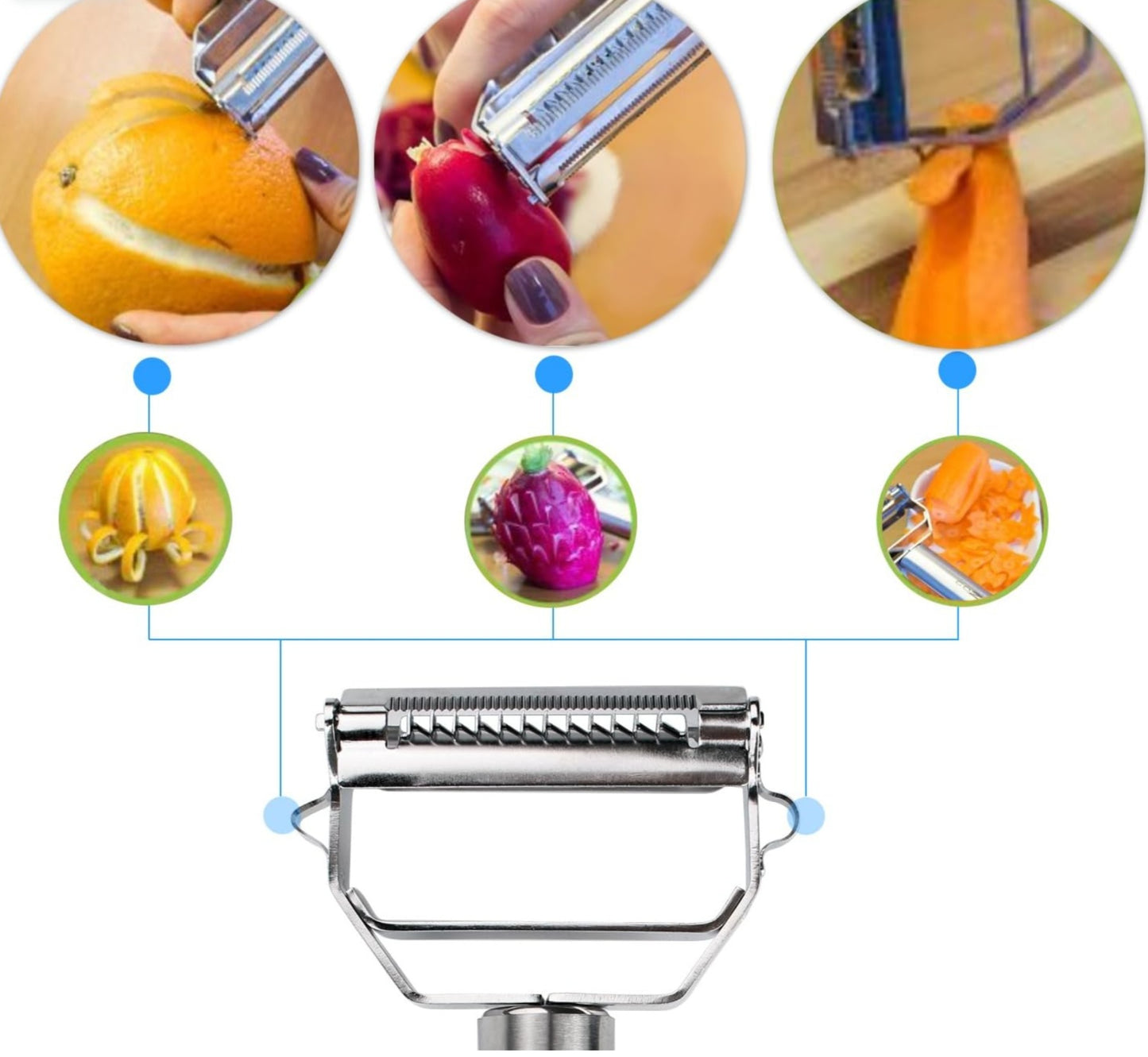Home Art 2-in-1 Stainless Steel Peeler and Slicer/Shredder