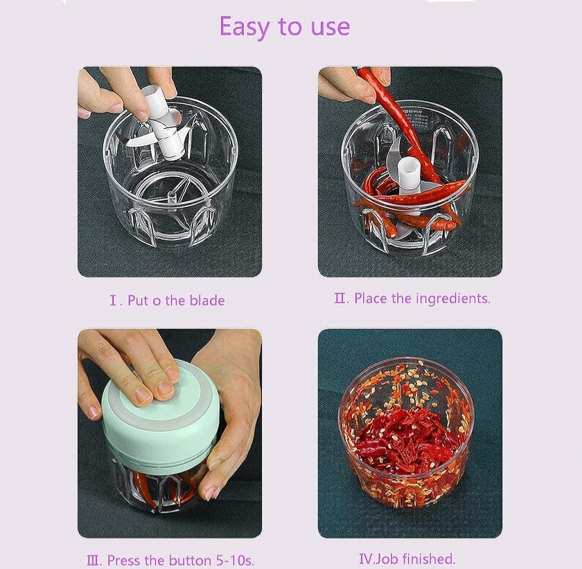 Wireless Portable Electric Food Chopper