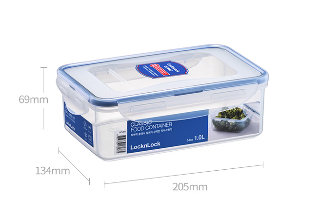 LocknLock Classic Food Container (HPL817 Rectangle - 1.0L / 34oz)