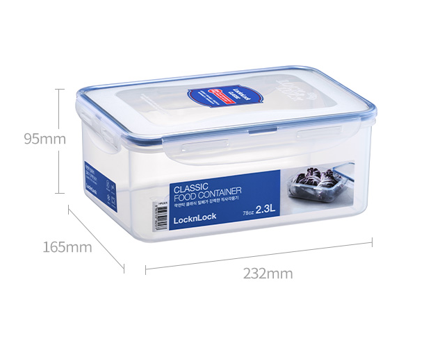 LocknLock Classic Food Container (HPL825 Rectangle - 2.3L / 78oz)