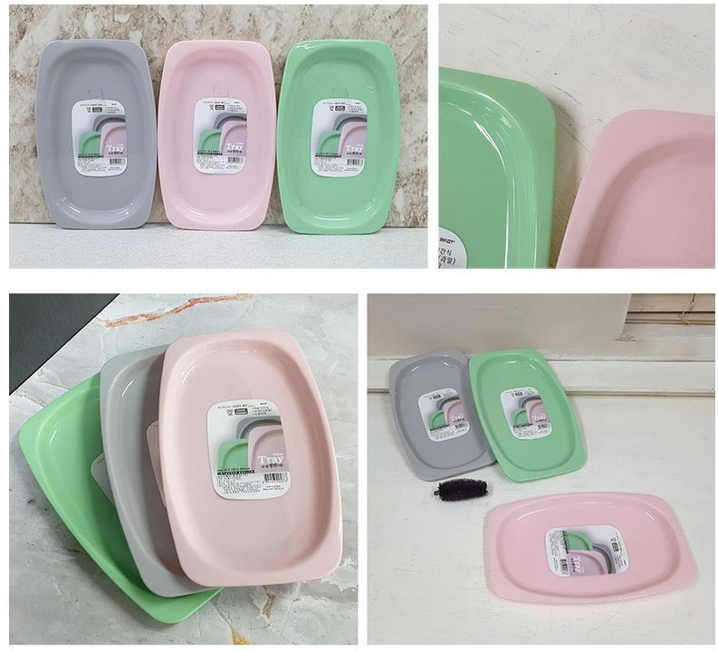 3-pack of Snazzy Simple Oval Color Tray "Large" - Made in Korea
