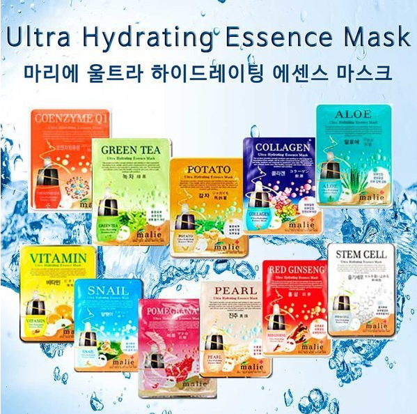 Malie Ultra Hydrating Essence Sheet Masks (10-pack) - Facial Skin Care - Made in Korea
