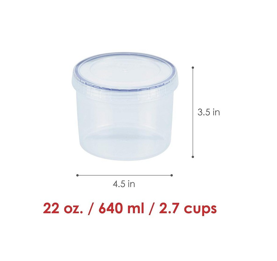LocknLock Twist Food Container (LLS131 Round - 640ml / 22oz)
