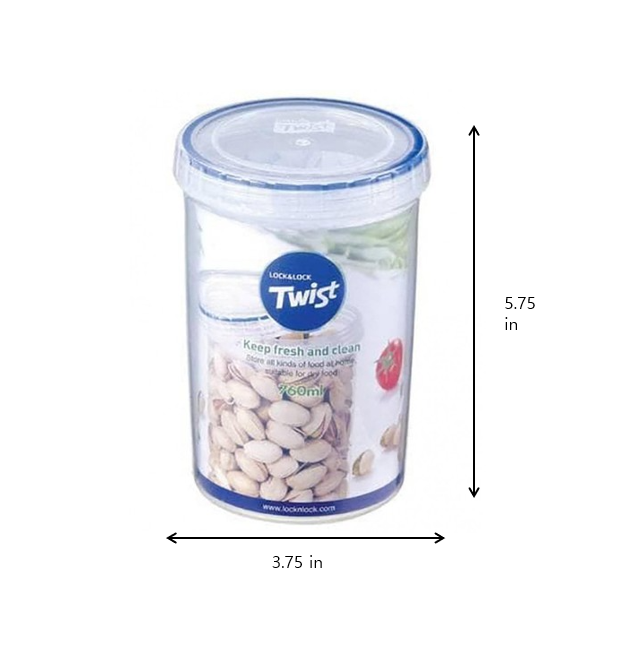 LocknLock Twist Food Container (LLS123 Cylinder - 760ml / 26oz)