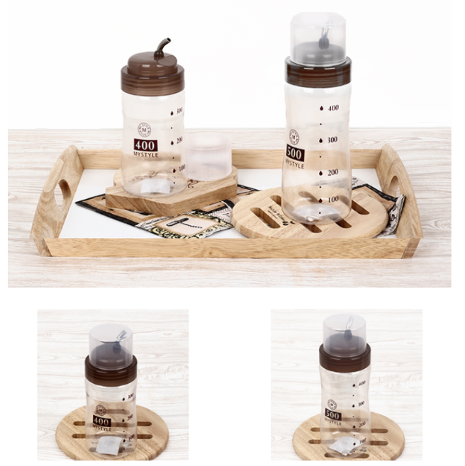 Wide Body Oil/Vinegar/Sauce Bottle W/ Lid (High Quality Plastic - Stainless Steel Spout) - Made in Korea