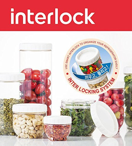 LocknLock Interlock Space Saving Food Container (INL401 Small Cylinder - 620ml / 21oz)