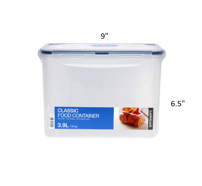LocknLock Classic Food Container (HPL829 Rectangle - 3.9L / 131oz)