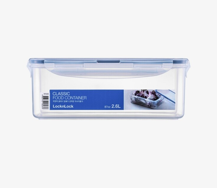 LocknLock Classic Food Container (HPL826 Rectangle - 2.6L / 87oz)