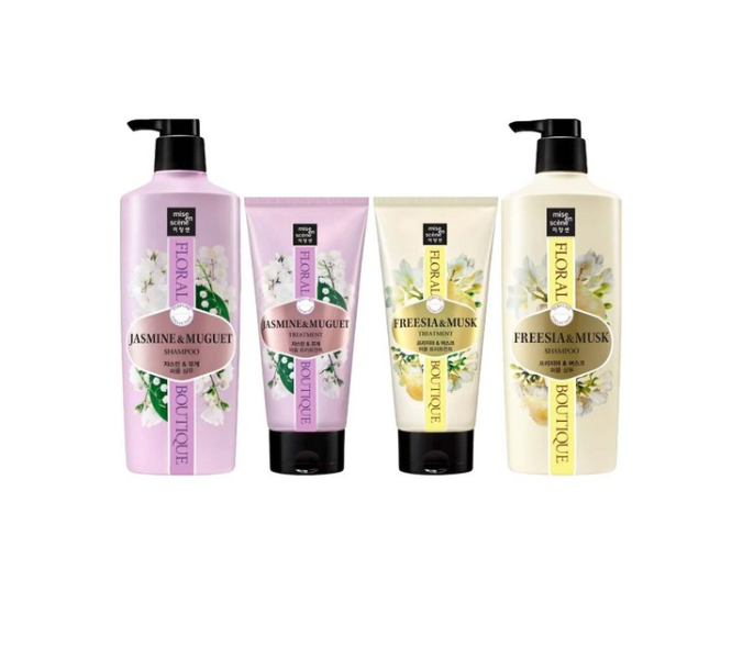 Mise En Scene Floral Boutique Shampoo & Treatment ("Freesia & Musk" or "Jasmine & Muguet") - Made in Korea