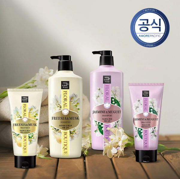 Mise En Scene Floral Boutique Shampoo & Treatment ("Freesia & Musk" or "Jasmine & Muguet") - Made in Korea