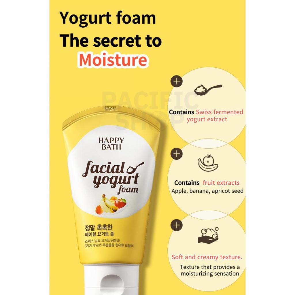 Happy Bath Facial Yogurt Foam (Facial Foam Cleanser - 250g - Made in Korea)
