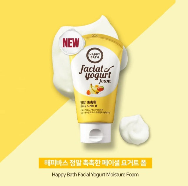 Happy Bath Facial Yogurt Foam (Facial Foam Cleanser - 250g - Made in Korea)