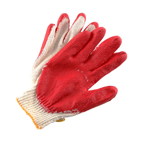 10-Pack of Latex Coated Cotton Work Gloves - Made in Korea (10 pairs)