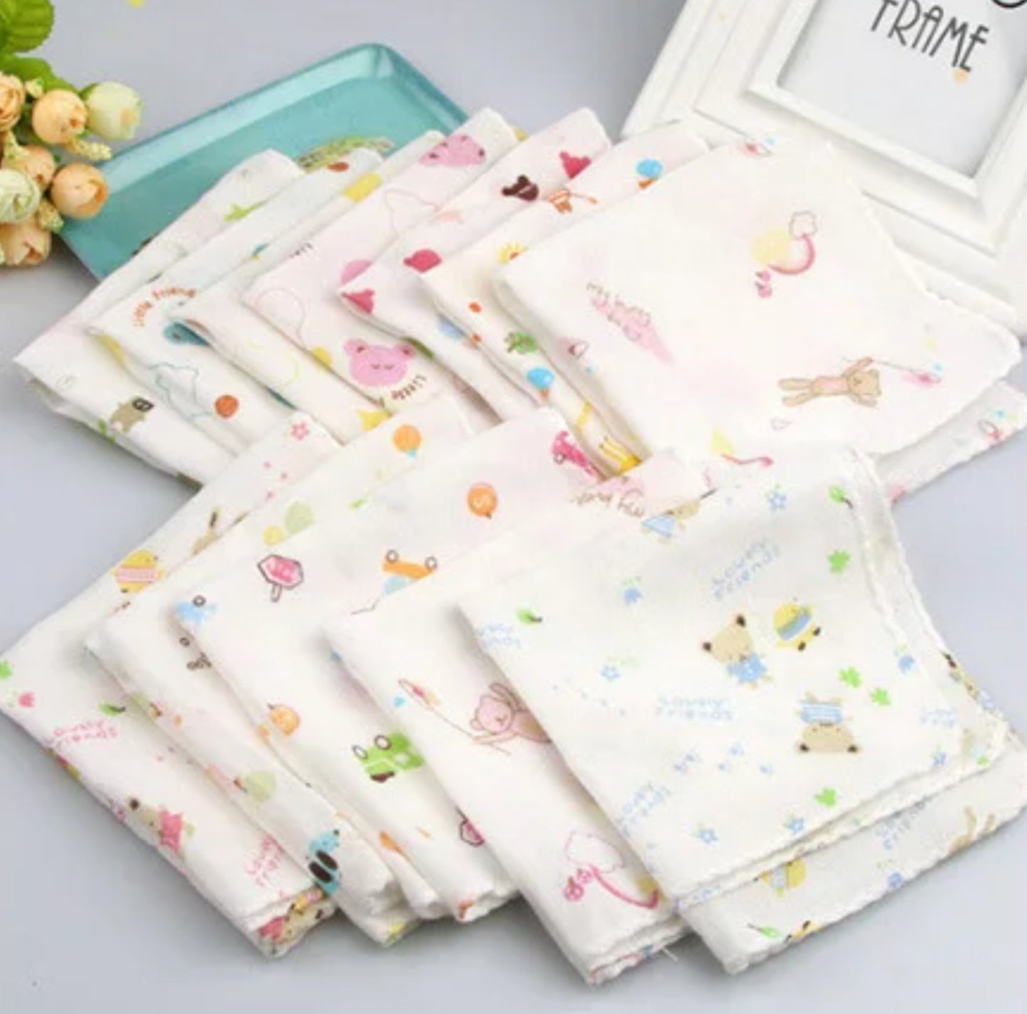 Baby Burp Cloths (10-pack) - Soft cotton gauze