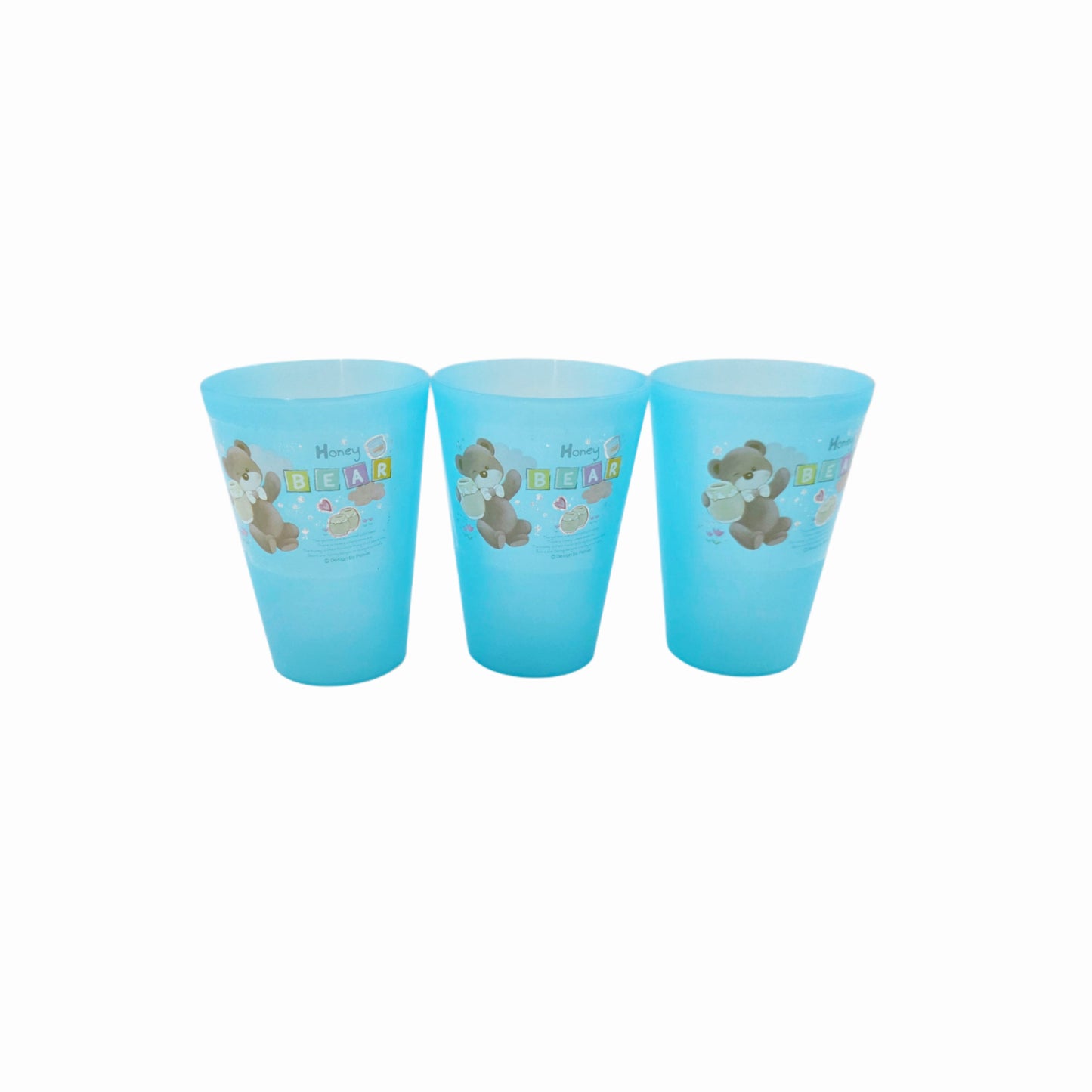 "Honey Bear" 3pc Set of Durable Plastic Cups - Made in Korea
