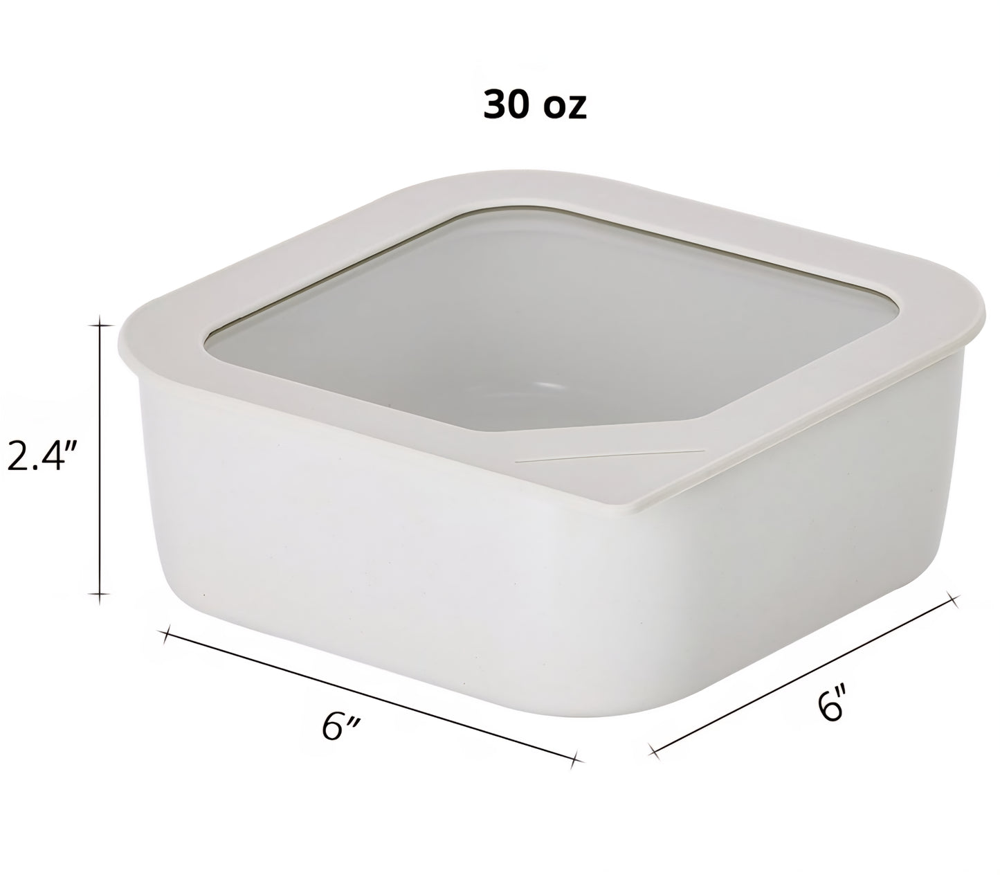 Neoflam Fika One 900ml (30oz) Ceramic Square Food Storage Container - Tempered Glass & Silicone Lid - Made in Thailand