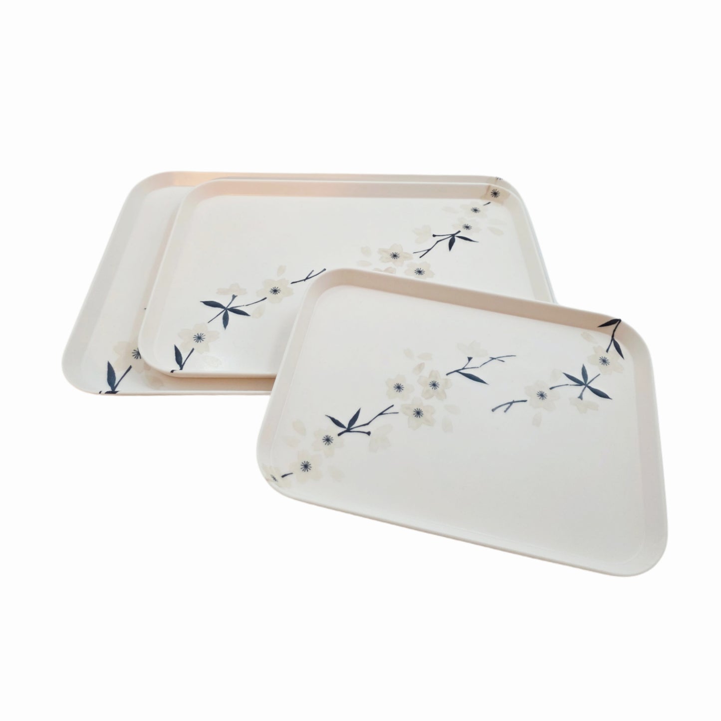 "Meihua Plum Blossom" Food/Drink Serving Trays (Offwhite) - 3 Sizes
