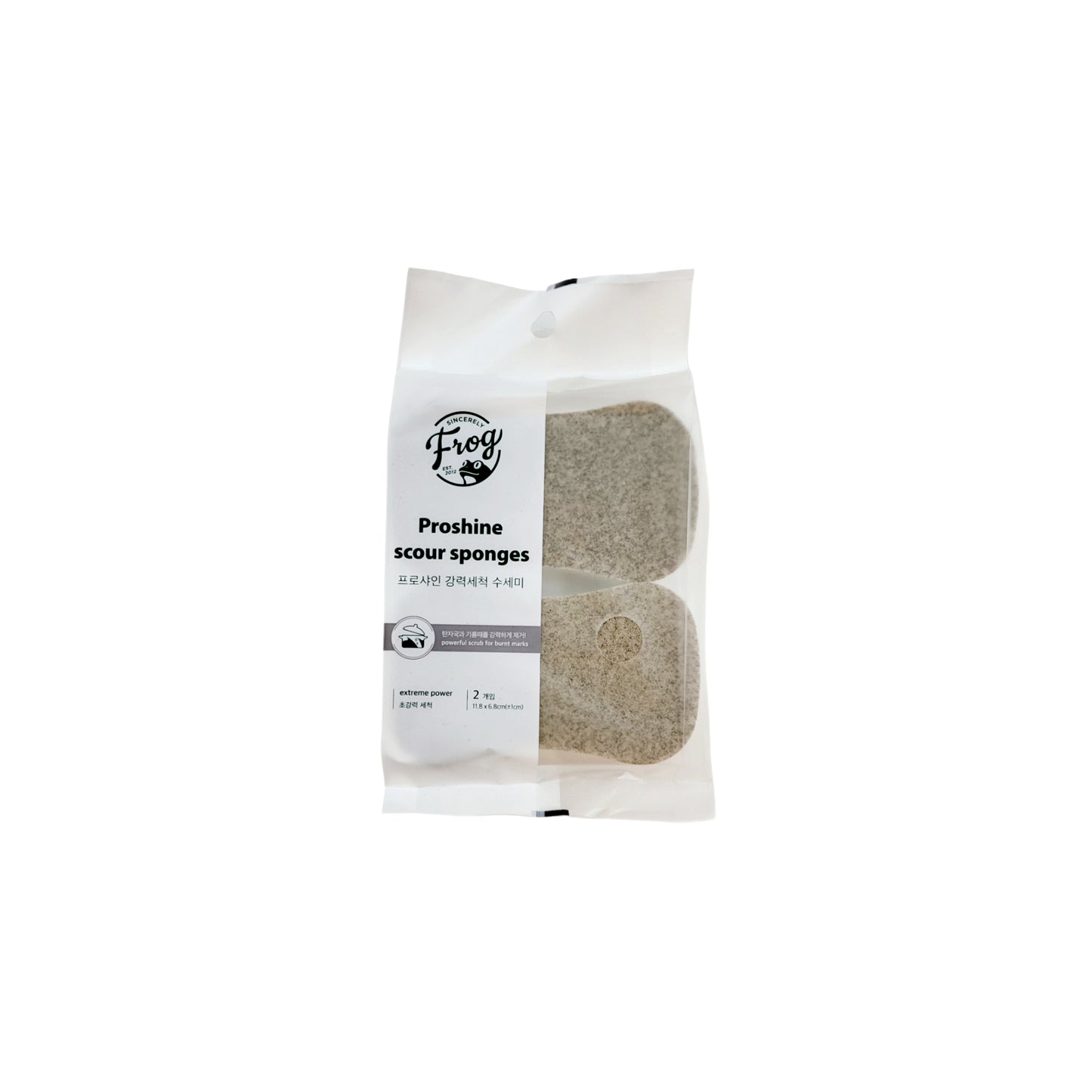 Frog Proshine Scour Sponges (2-pack) - Made in Korea