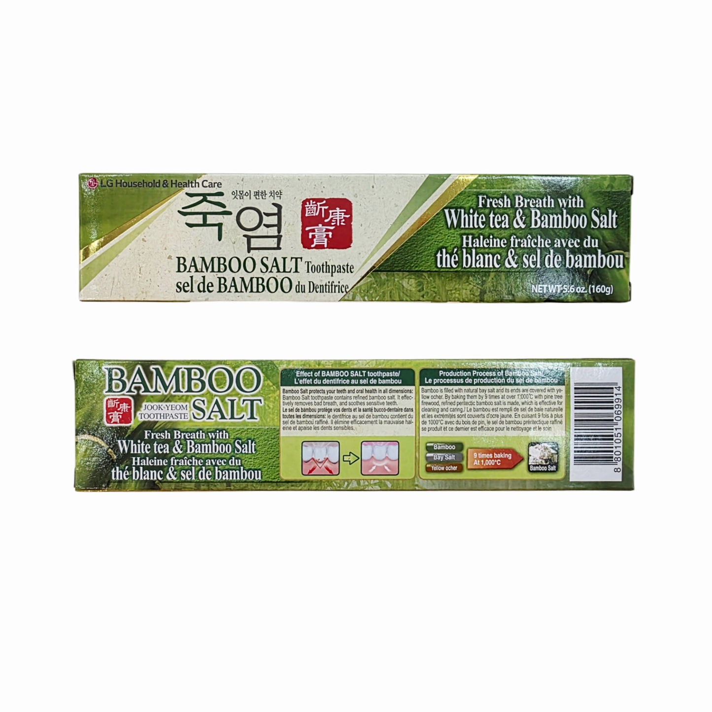 "LG" White Tea & Bamboo Salt Toothpaste (Jook-Yeom) - Made in Korea