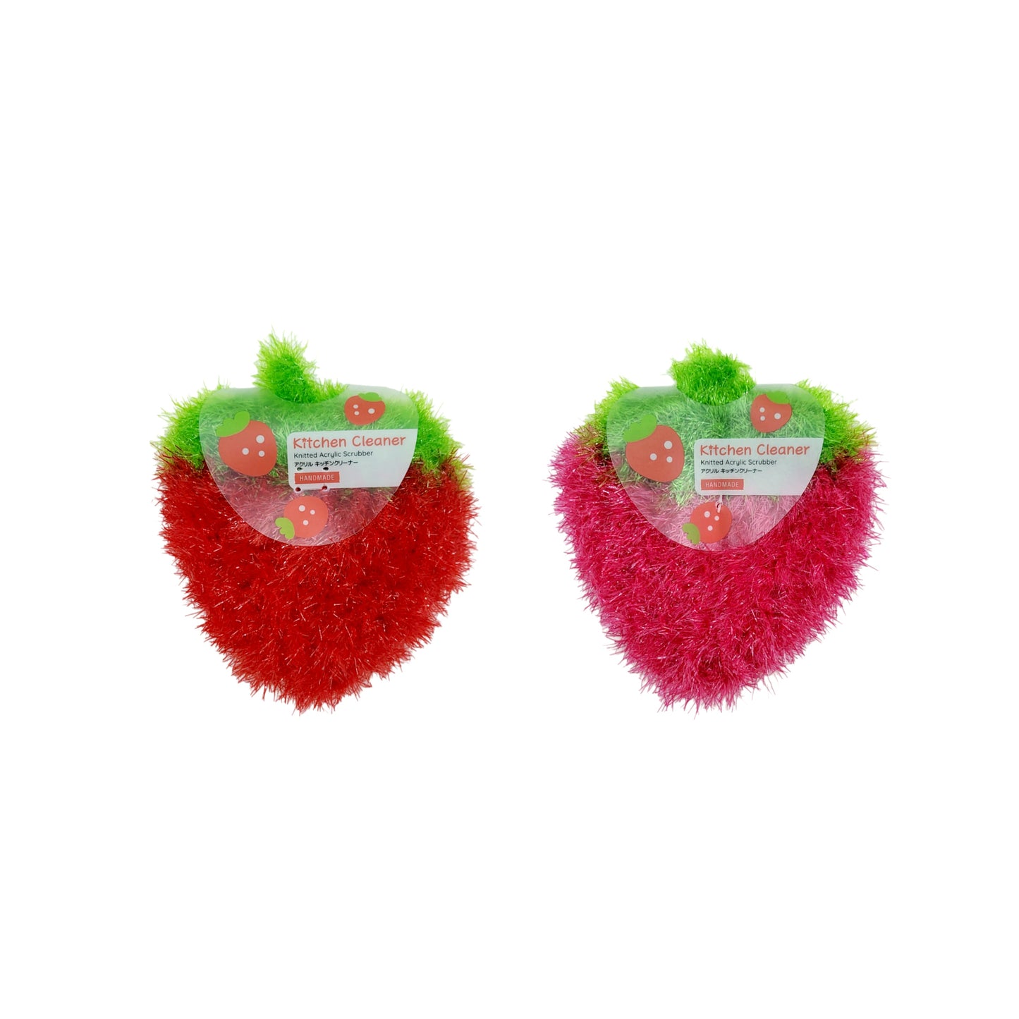 Joylife Handmade Knitted Acrylic Tawashi Strawberry Scrubber - Made in Korea