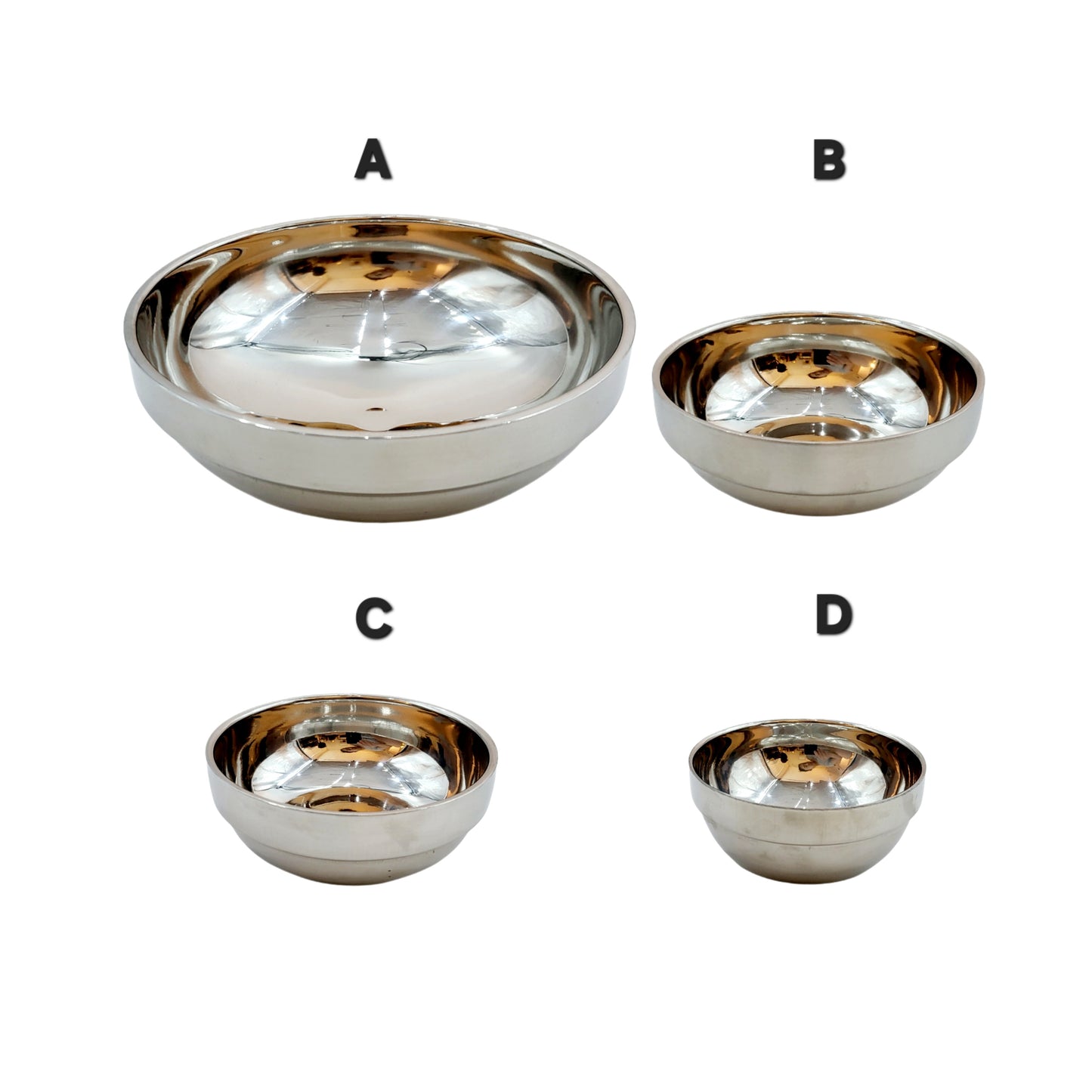 Vacuum Insulated Double Wall Stainless Steel Rice and Soup Bowls (4 Sizes)