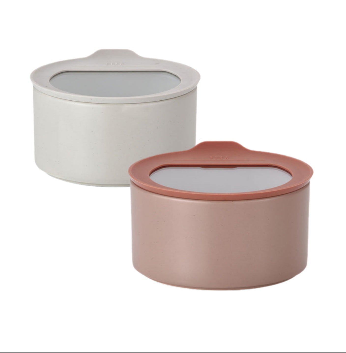 Neoflam Fika One 1000ml (34oz) Ceramic Round Food Storage Container - Tempered Glass & Silicone Lid - Made in Thailand