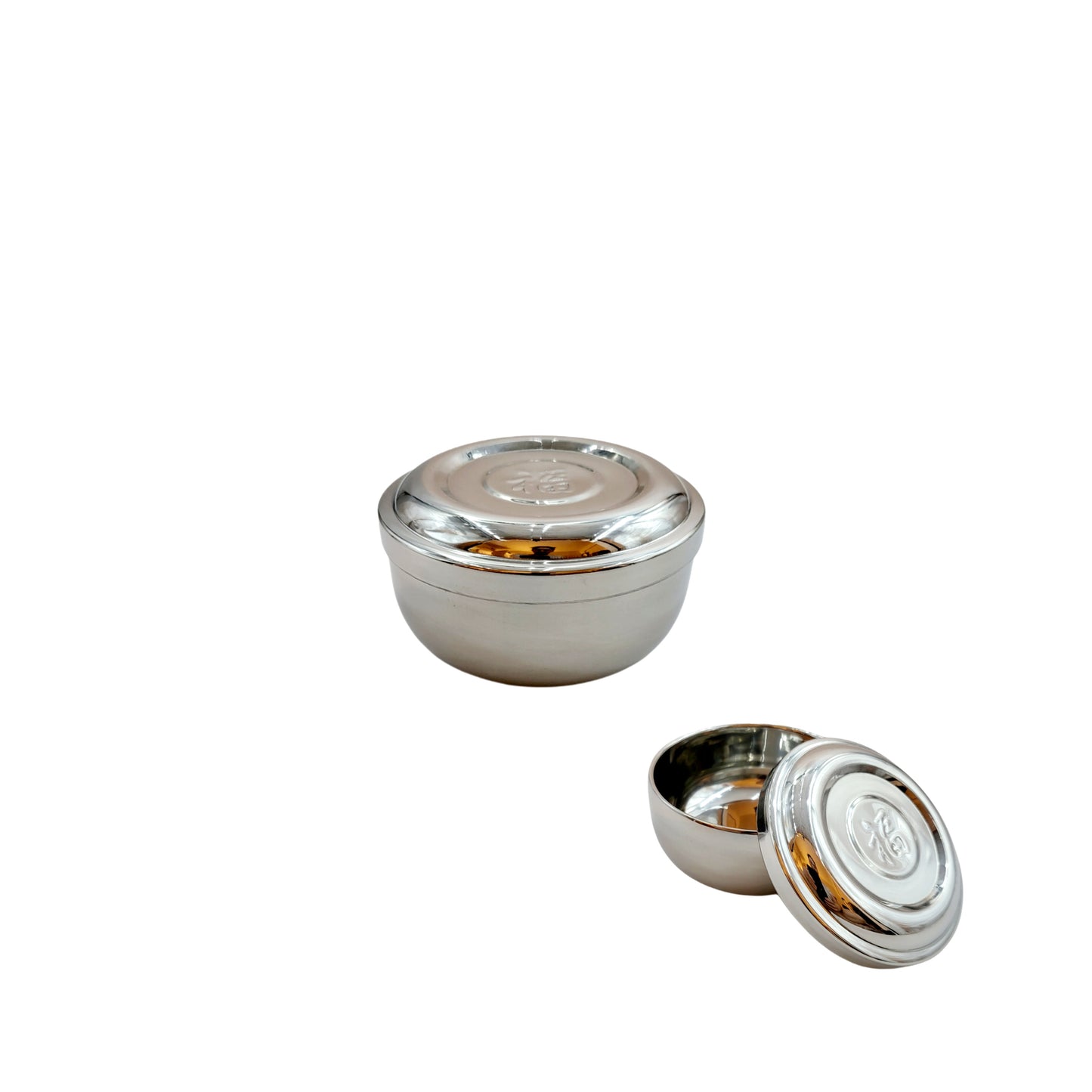 Stainless Rice Bowl with Lid (Asian Design) - Double-Walled Vacuum Insulated