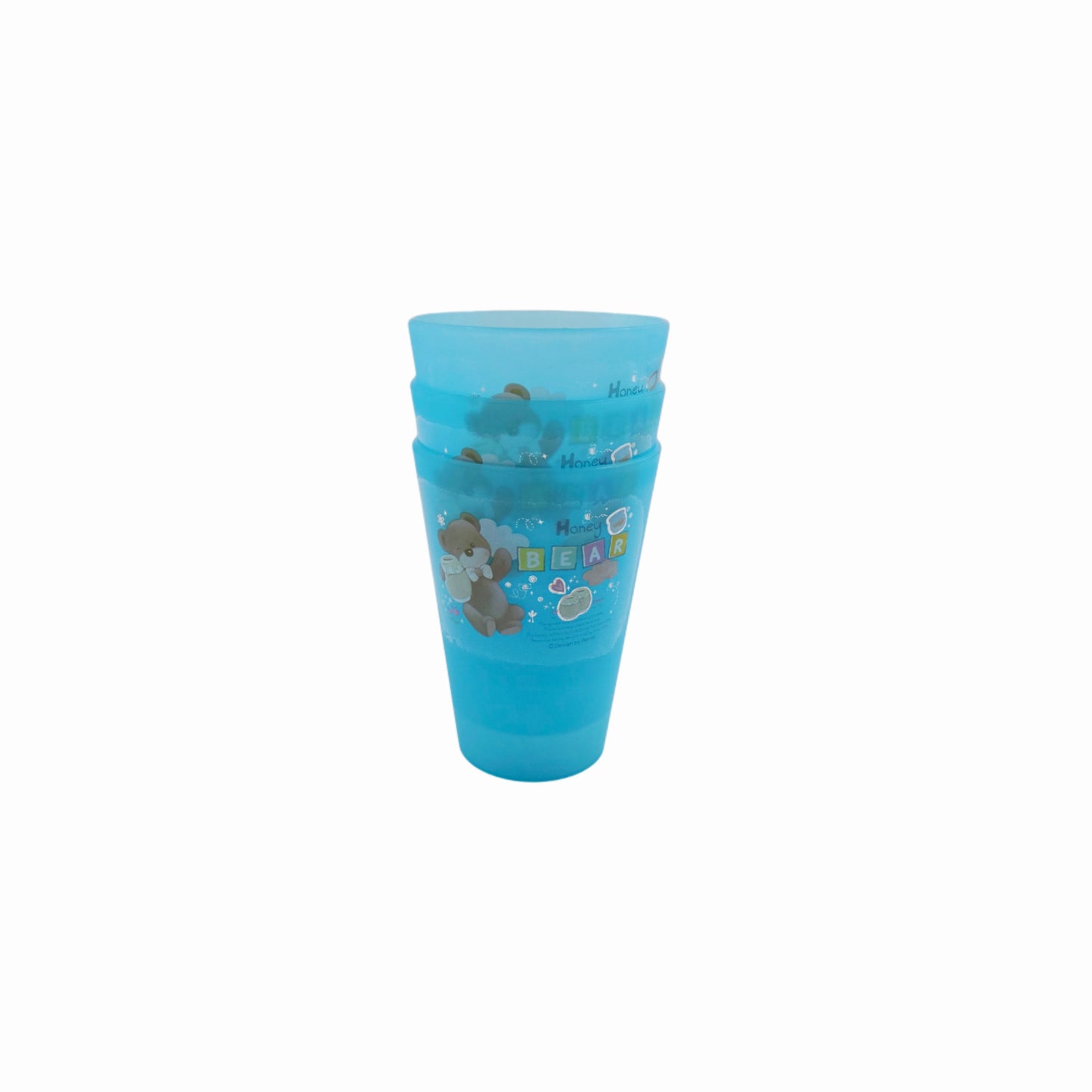 "Honey Bear" 3pc Set of Durable Plastic Cups - Made in Korea