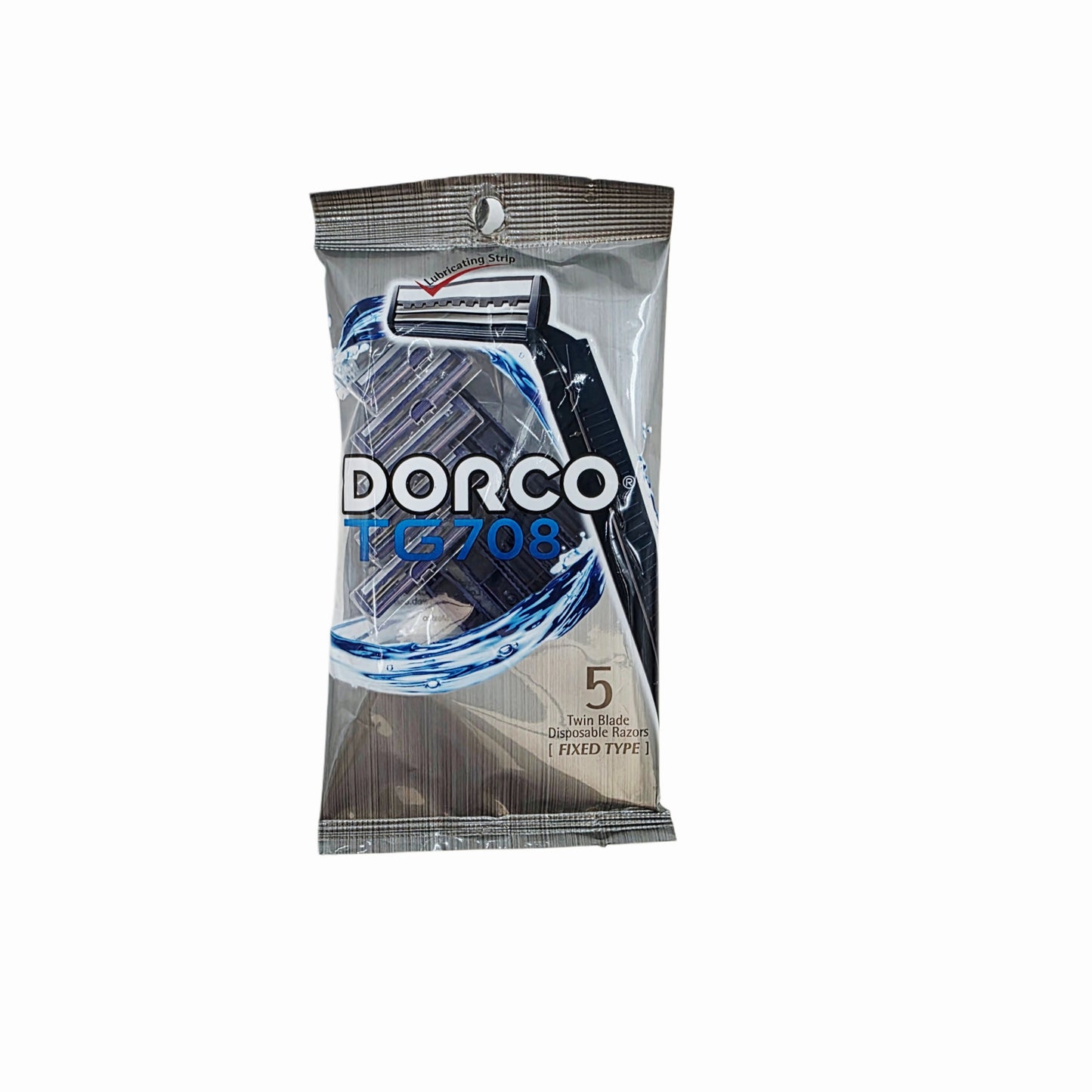 Dorco Twin Blade Disposable Razors w/ Lubricating Strip (5-pack)