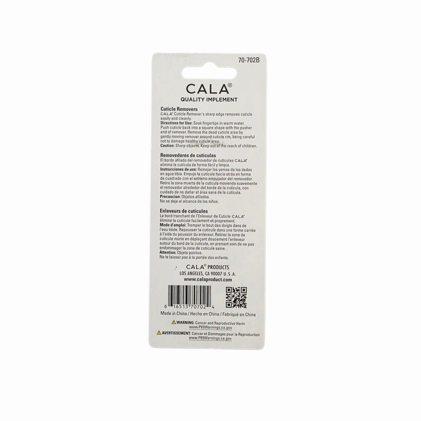 "Cala" Cuticle Removers (2-pack) - Dual-Ended