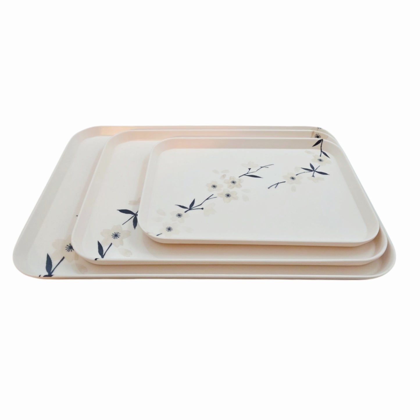 "Meihua Plum Blossom" Food/Drink Serving Trays (Offwhite) - 3 Sizes