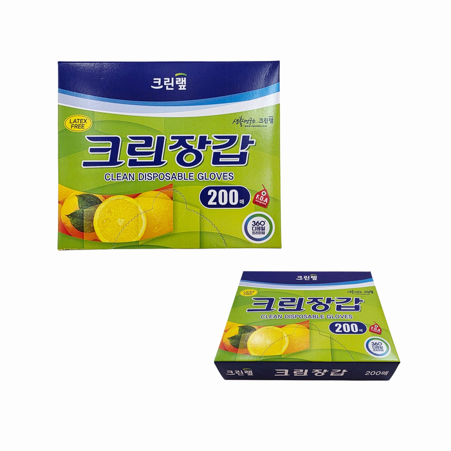 "Clean Lab" 200 Ct Clean Disposable Premium LDPE Vinyl Gloves - BPA-FREE - Made in Korea