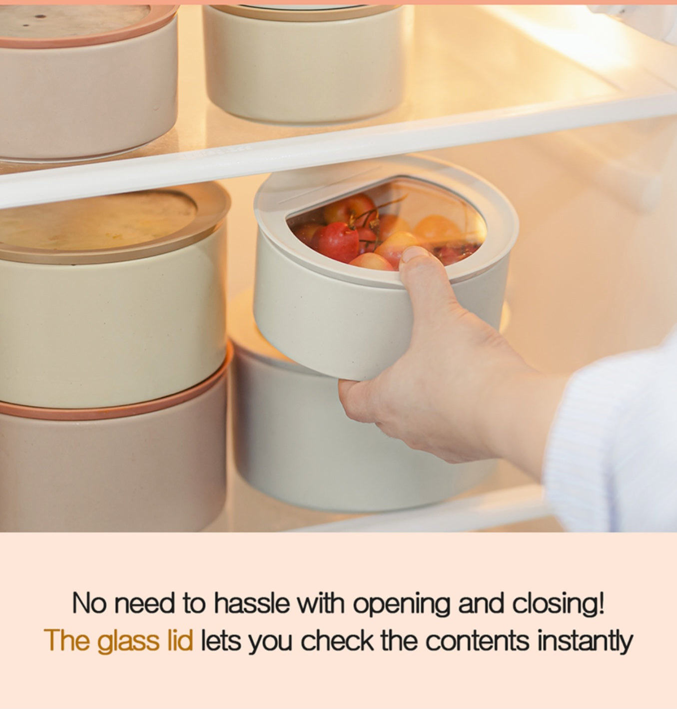 Neoflam Fika One 600ml (20oz) Ceramic Round Food Storage Container - Tempered Glass & Silicone Lid - Made in Thailand